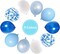 Royal Blue Confetti Latex Balloons, 50pcs 12 inch Light Blue Baby Blue and White Party Balloons for Birthday Wedding Party Decoration